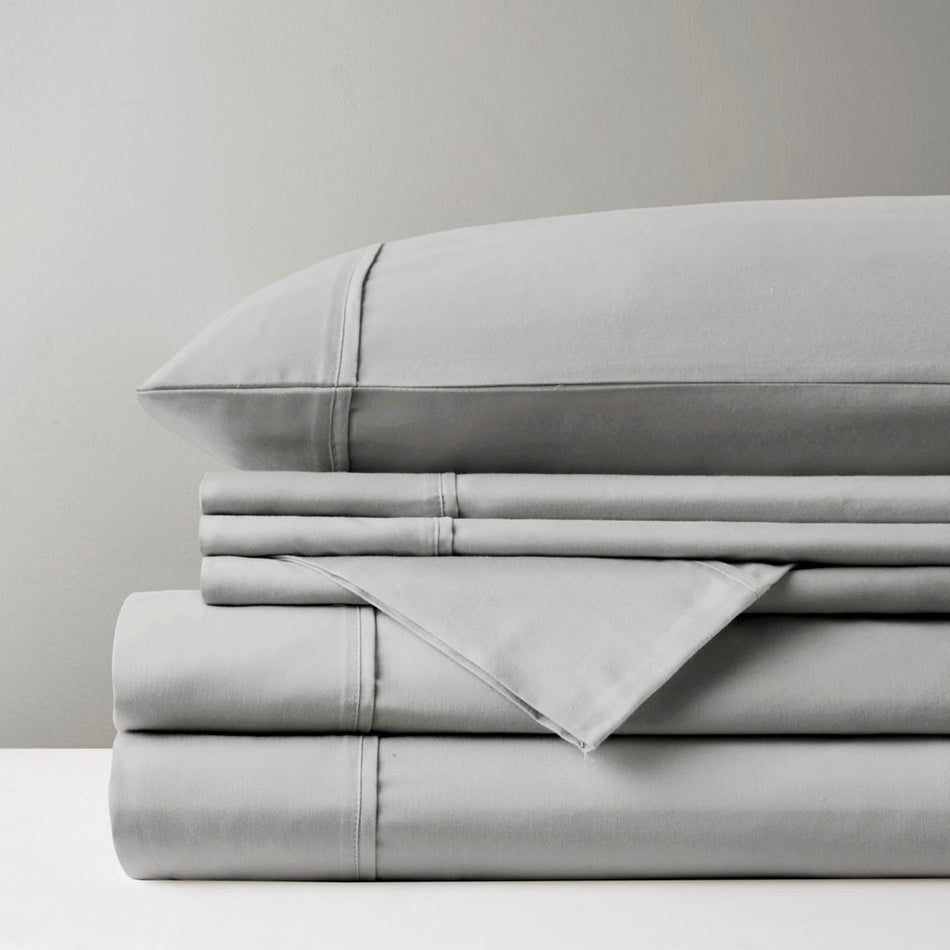 800 Thread Count Cotton Blend Sateen Sheet Set - Grey - Split King Size