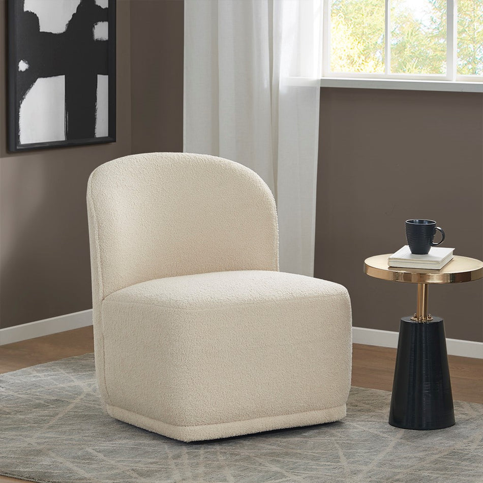 Madison Park Monarch Armless 360 Degree Swivel Chair - Ivory 