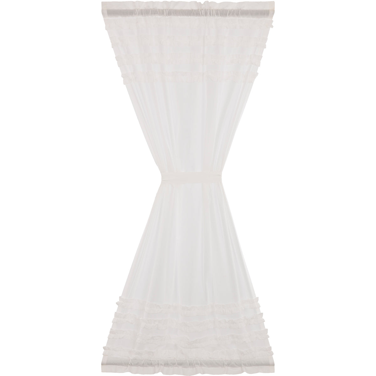 April & Olive White Ruffled Sheer Petticoat Door Panel 72x40 By VHC Brands