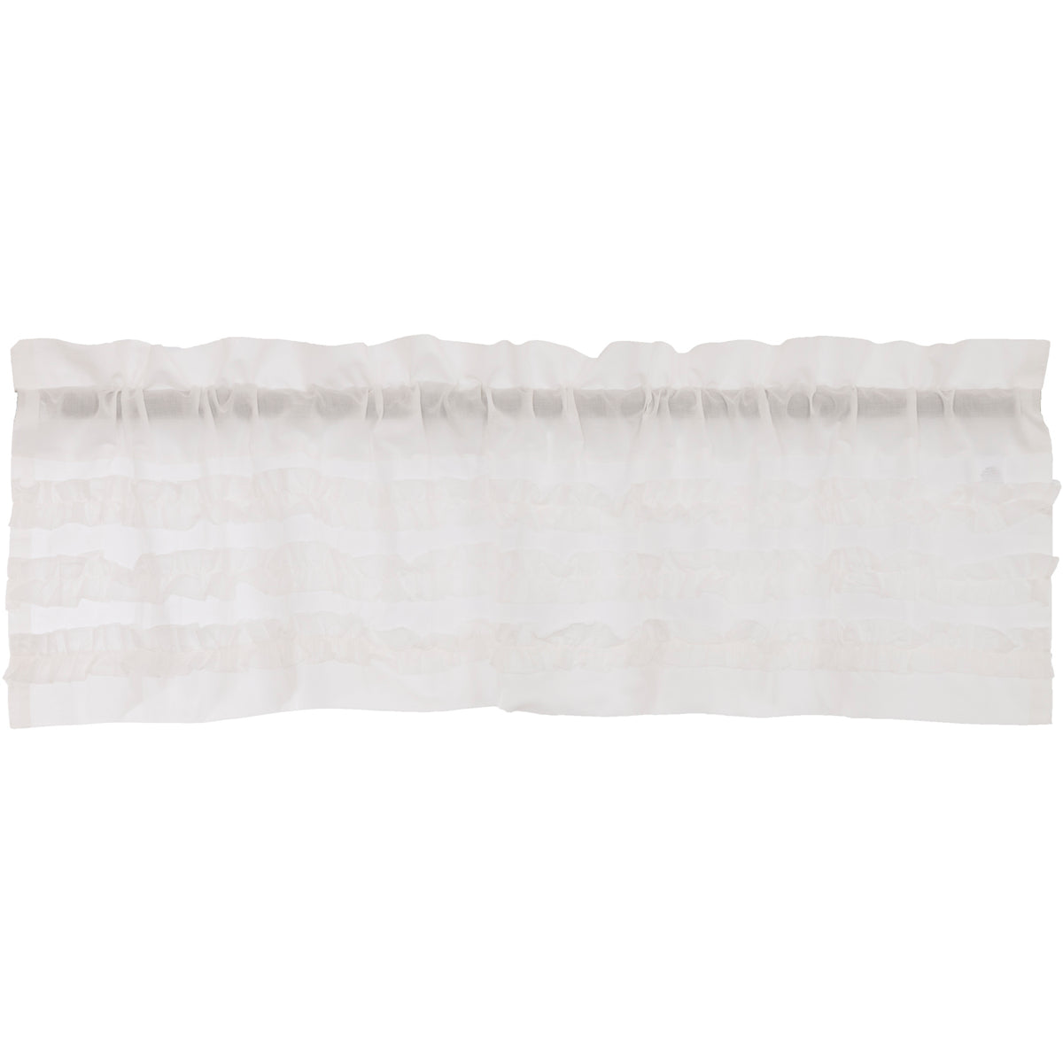 April & Olive White Ruffled Sheer Petticoat Valance 16x60 By VHC Brands