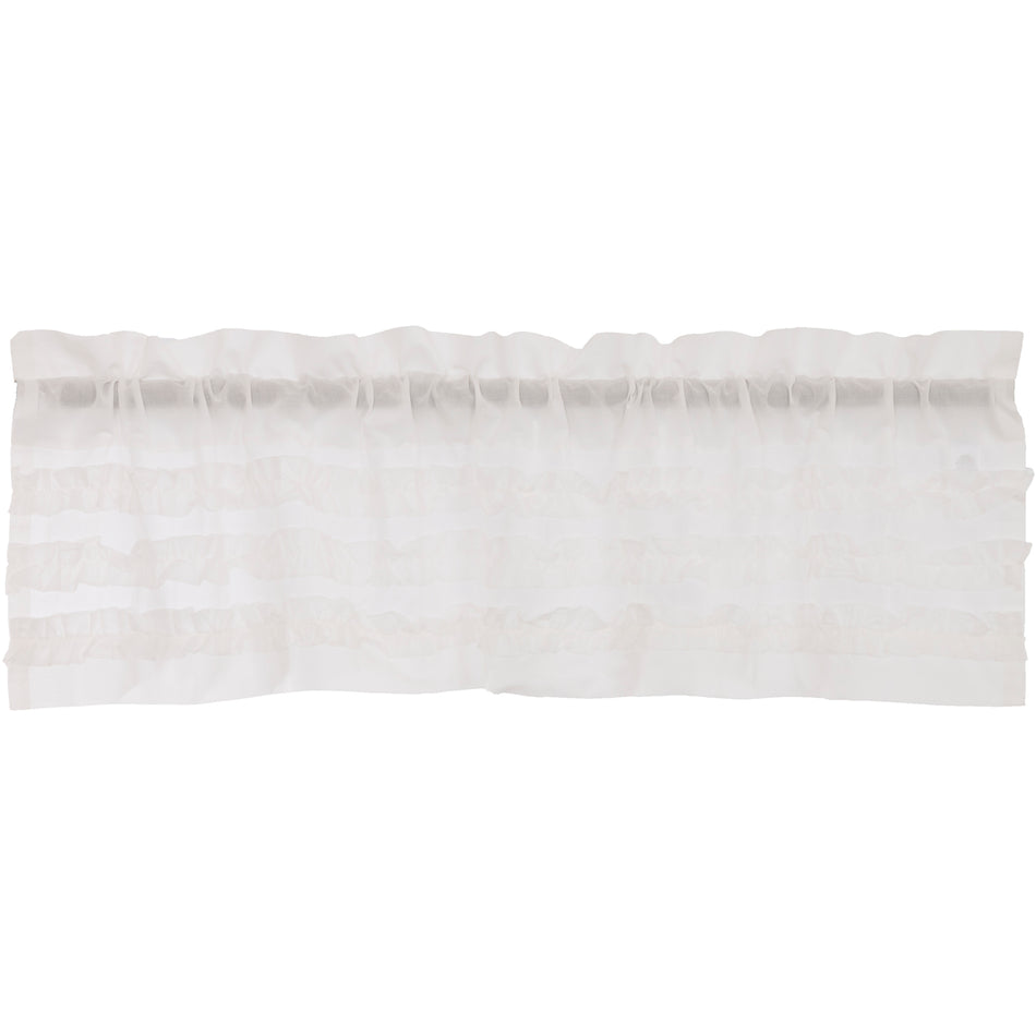 April & Olive White Ruffled Sheer Petticoat Valance 16x60 By VHC Brands