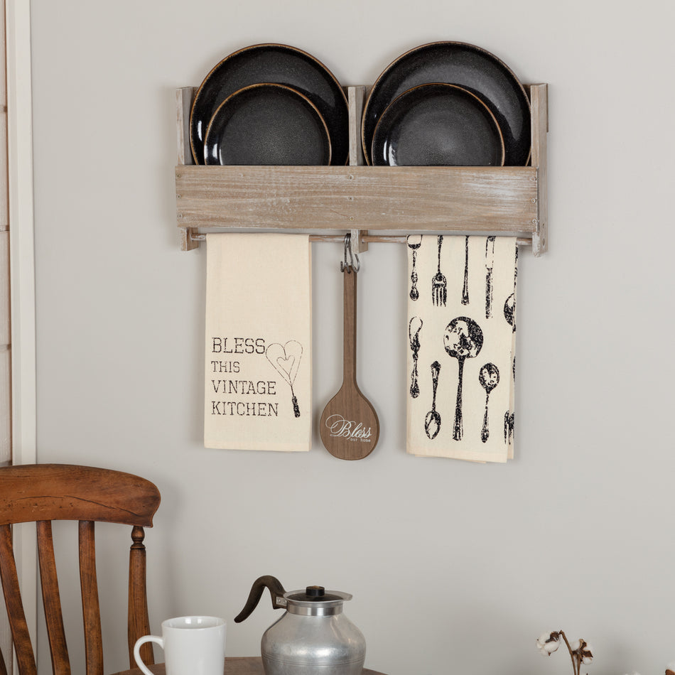 Ashmont Vintage Utensil Muslin Unbleached Tea Towel Set of 2 19x28