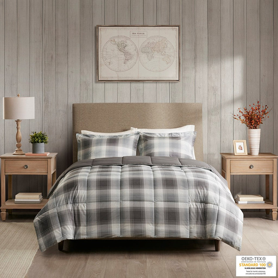 Woolrich Woodsman Softspun Down Alternative Comforter Mini Set - Grey - Twin Size