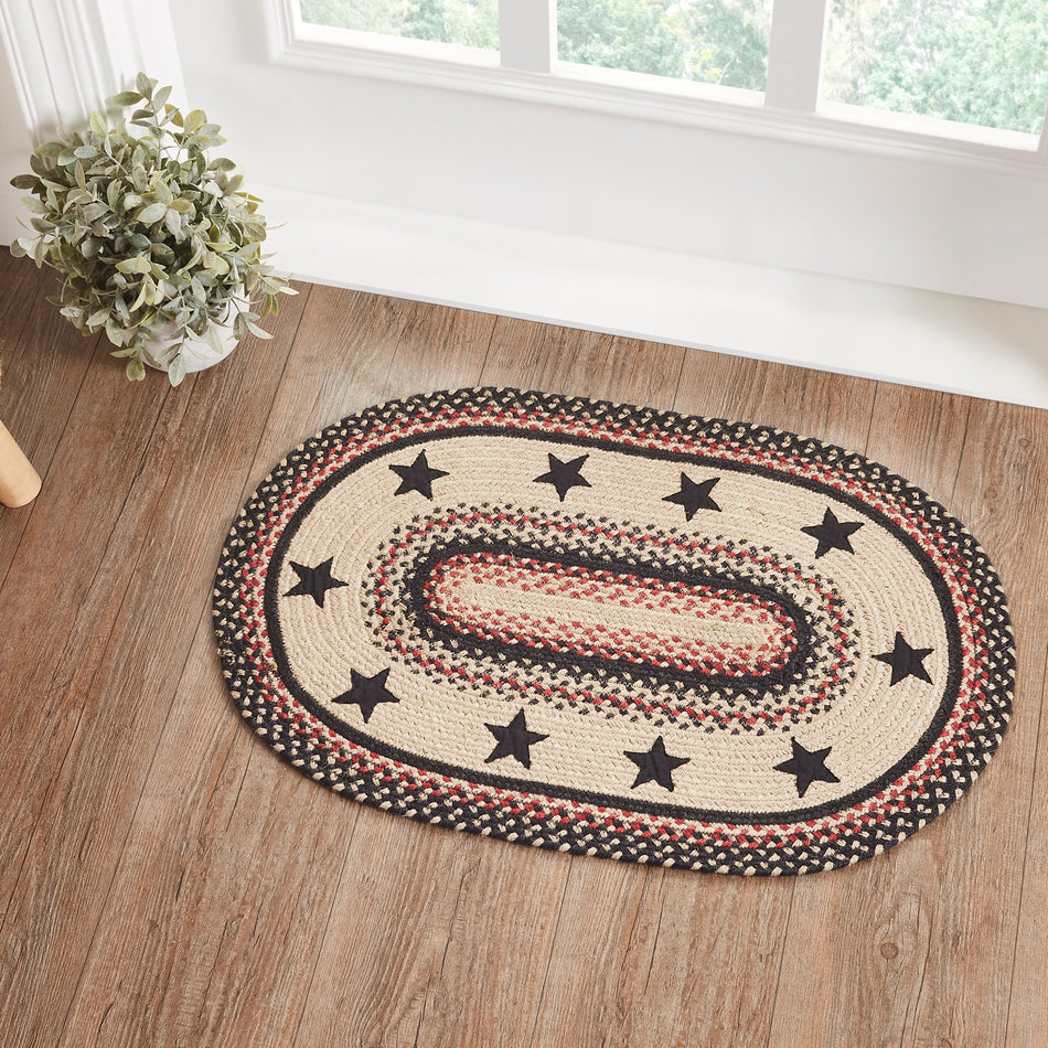 Colonial Star Jute Rug Oval w/ Pad 20x30