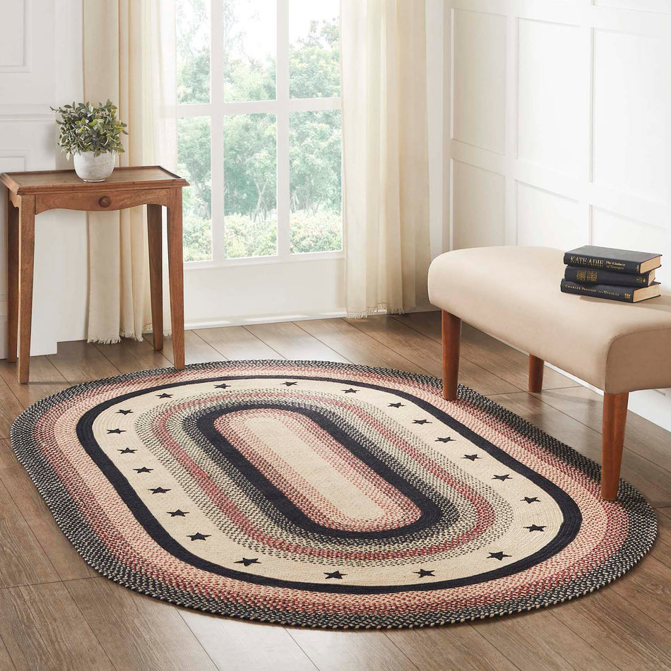 Colonial Star Jute Rug Oval w/ Pad 60x96