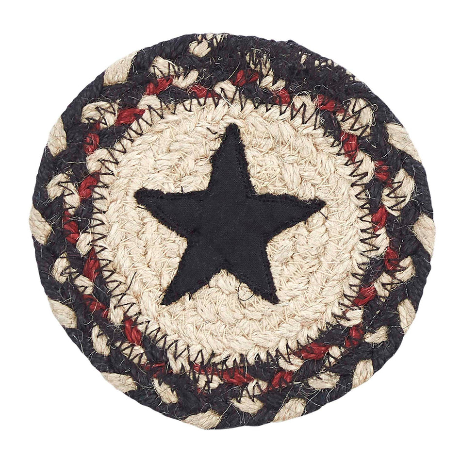 Mayflower Market Colonial Star Jute Coaster Set of 6 By VHC Brands