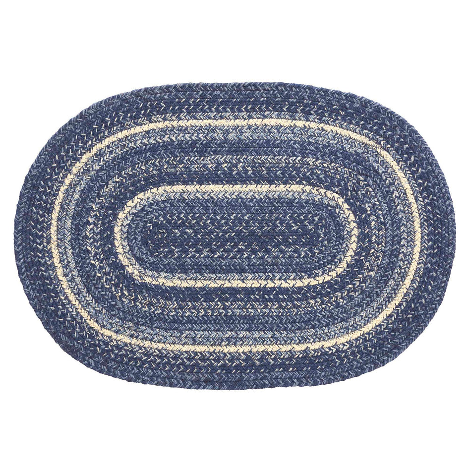 April & Olive Great Falls Blue Jute Rug Oval w/ Pad 20x30 By VHC Brands