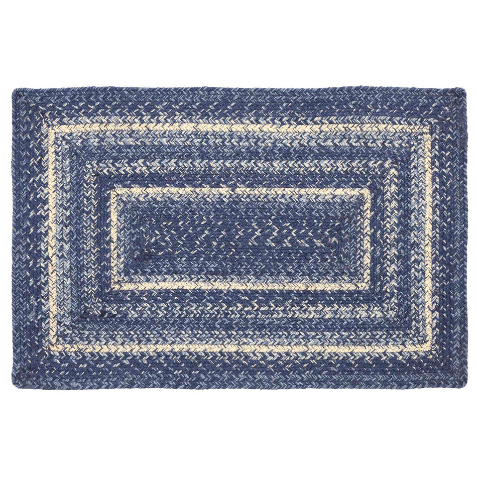 April & Olive Great Falls Blue Jute Rug Rect w/ Pad 20x30 By VHC Brands