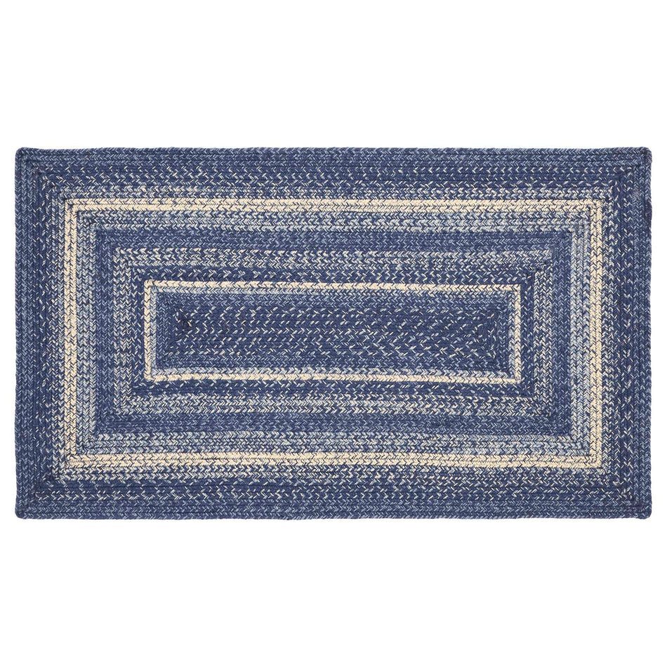 April & Olive Great Falls Blue Jute Rug Rect w/ Pad 27x48 By VHC Brands