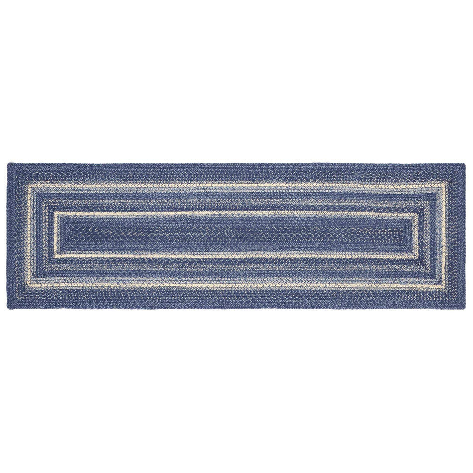 April & Olive Great Falls Blue Jute Rug/Runner Rect w/ Pad 22x72 By VHC Brands