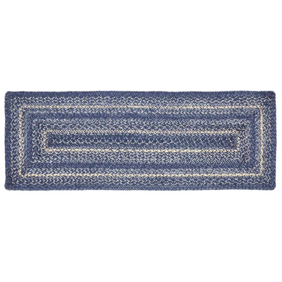 April & Olive Great Falls Blue Jute Rect Runner 13x36 By VHC Brands