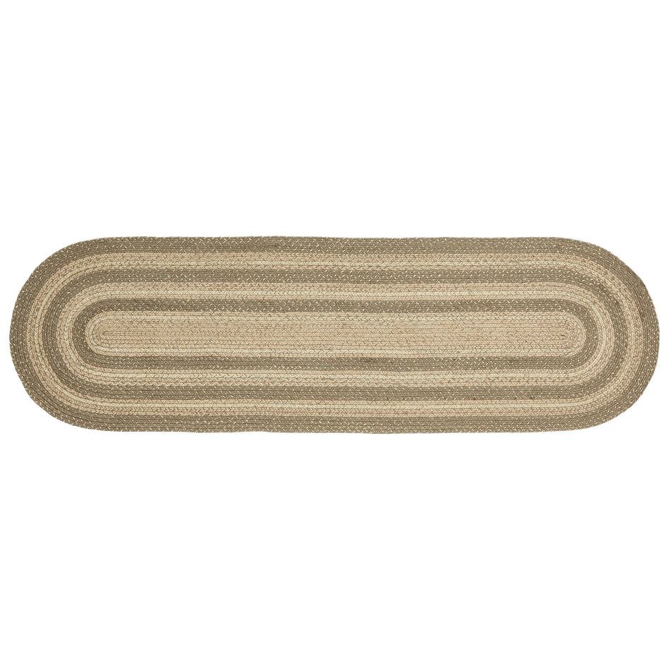 April & Olive Cobblestone Jute Rug/Runner Oval w/ Pad 22x72 By VHC Brands
