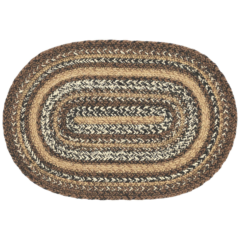 Oak & Asher Espresso Jute Oval Placemat 12x18 By VHC Brands