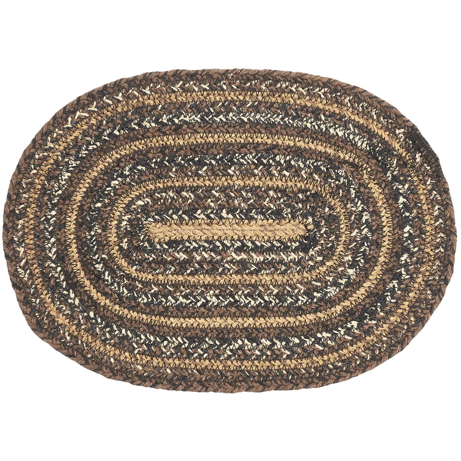Oak & Asher Espresso Jute Oval Placemat 10x15 By VHC Brands