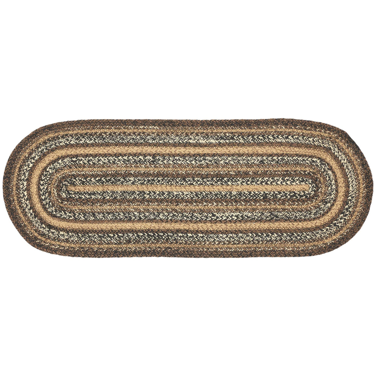 Oak & Asher Espresso Jute Oval Runner 13x36 By VHC Brands