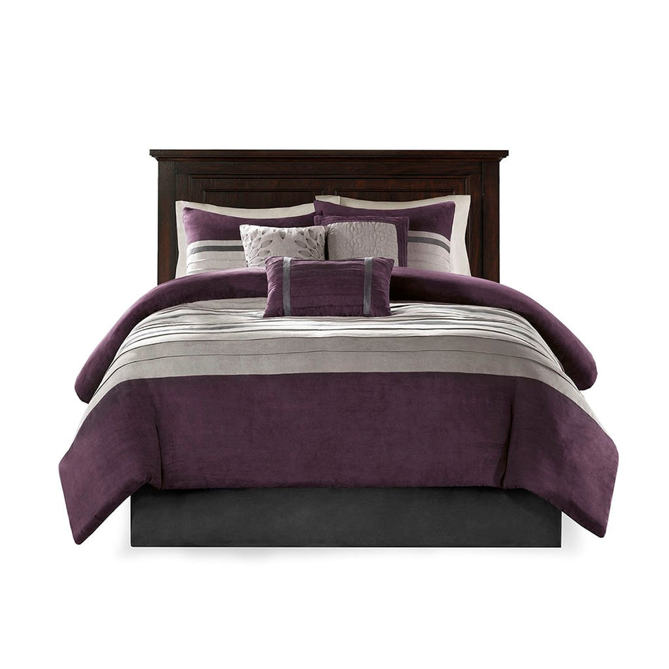 Palmer 7 Piece Comforter Set - Purple - Cal King Size