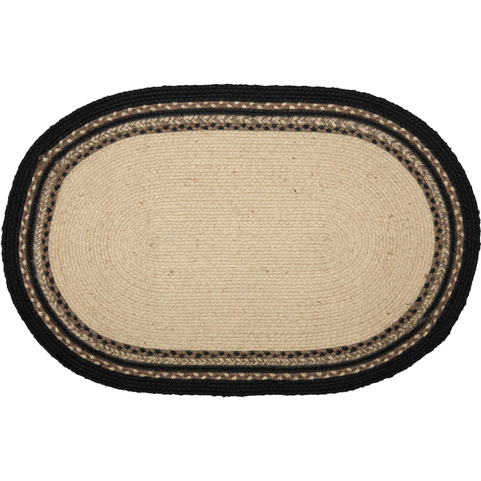 April & Olive Sawyer Mill Charcoal Poultry Jute Rug Oval w/ Pad 20x30 By VHC Brands