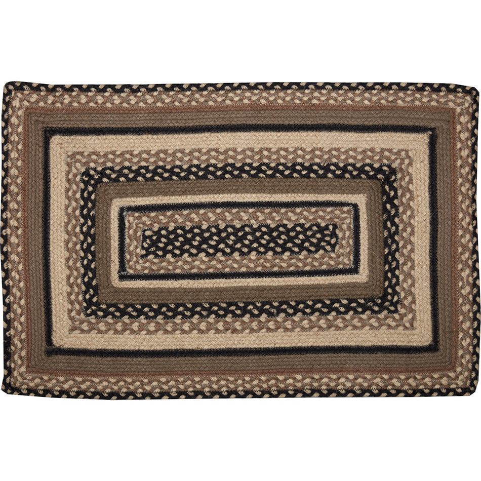 April & Olive Sawyer Mill Charcoal Creme Jute Rug Rect w/ Pad 20x30 By VHC Brands