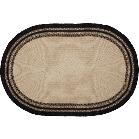 April & Olive Sawyer Mill Charcoal Cow Jute Rug Oval w/ Pad 20x30 By VHC Brands