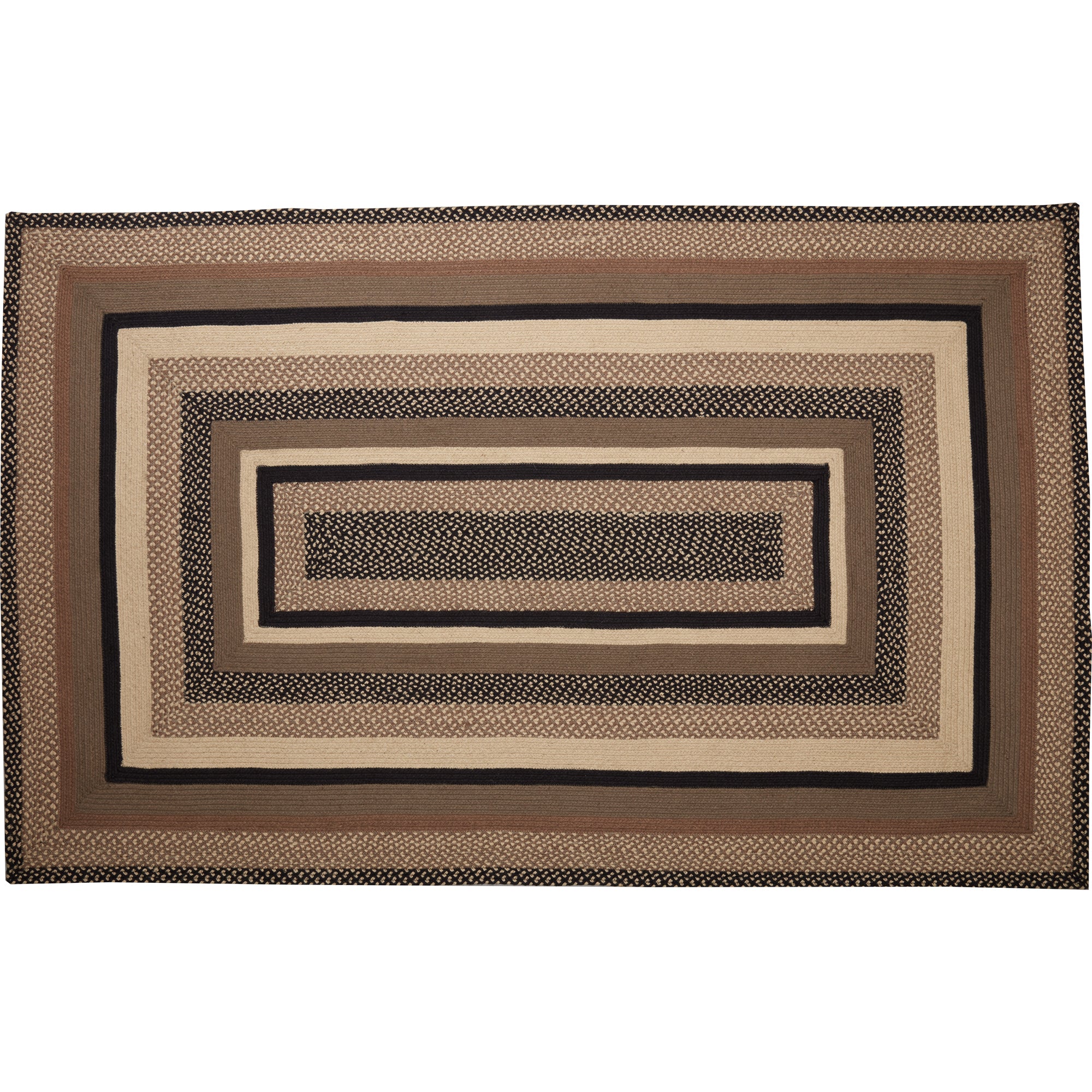 April & Olive Sawyer Mill Charcoal Creme Jute Rug Rect w/ Pad 60x96 By VHC Brands