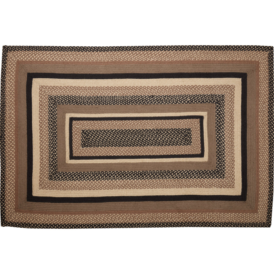 April & Olive Sawyer Mill Charcoal Creme Jute Rug Rect w/ Pad 48x72 By VHC Brands