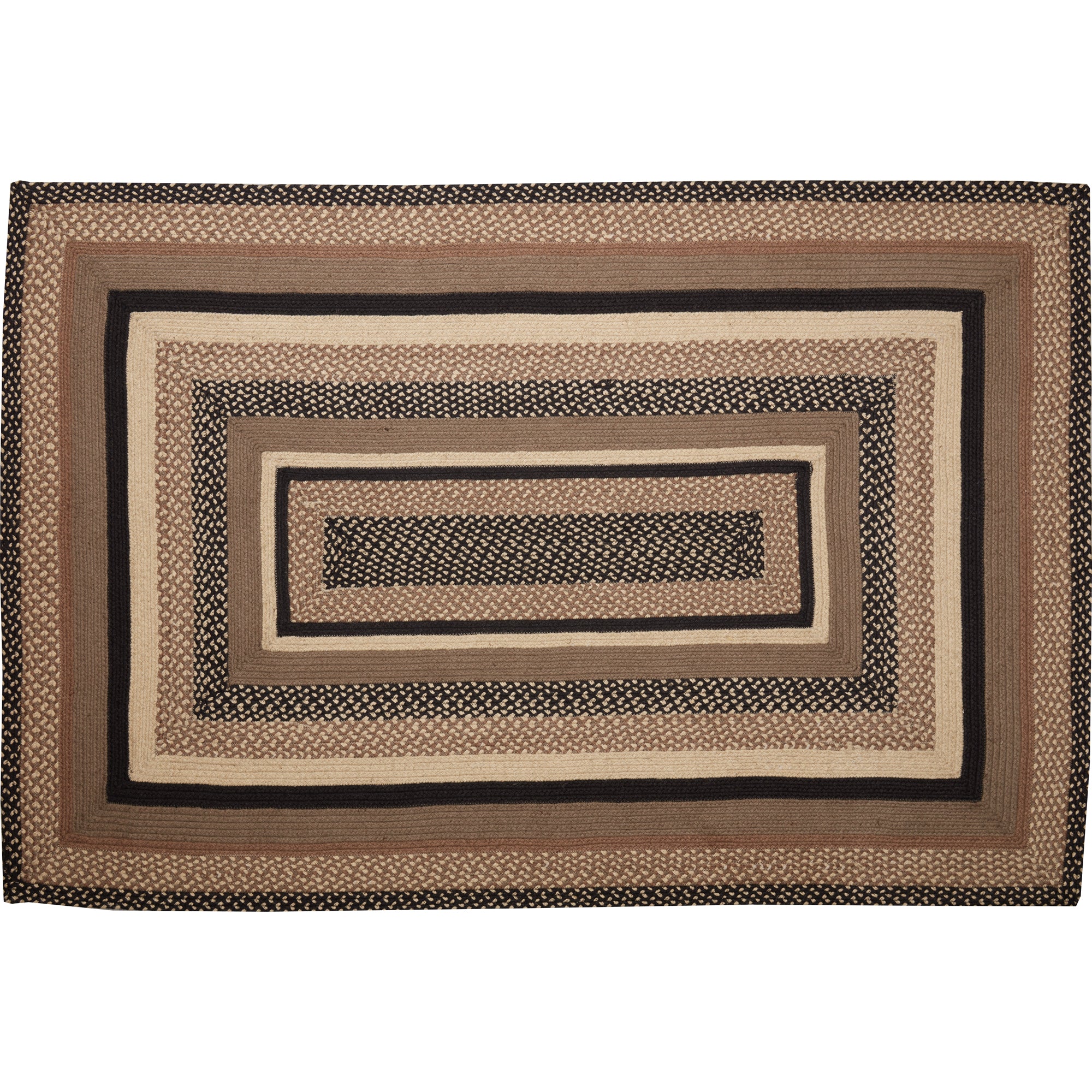 April & Olive Sawyer Mill Charcoal Creme Jute Rug Rect w/ Pad 48x72 By VHC Brands