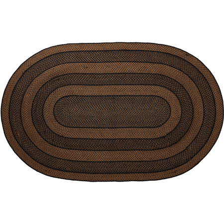 Mayflower Market Black & Tan Jute Rug Oval w/ Pad 60x96 By VHC Brands