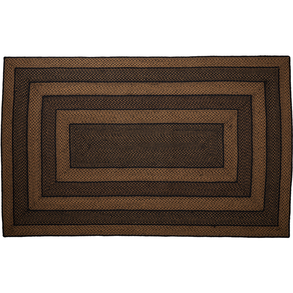 Mayflower Market Black & Tan Jute Rug Rect w/ Pad 60x96 By VHC Brands