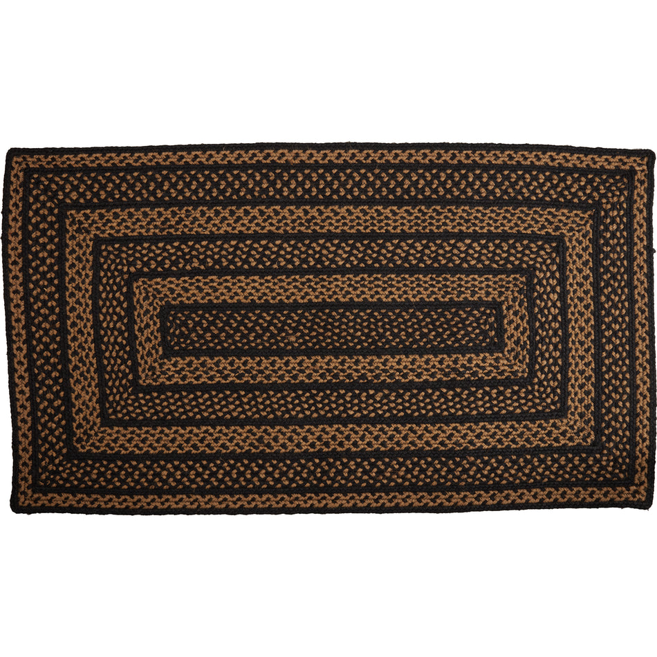 Mayflower Market Black & Tan Jute Rug Rect w/ Pad 27x48 By VHC Brands