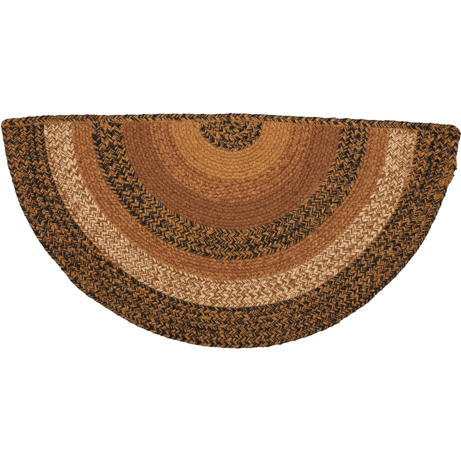 Mayflower Market Kettle Grove Jute Rug Half Circle w/ Pad 16.5x33 By VHC Brands