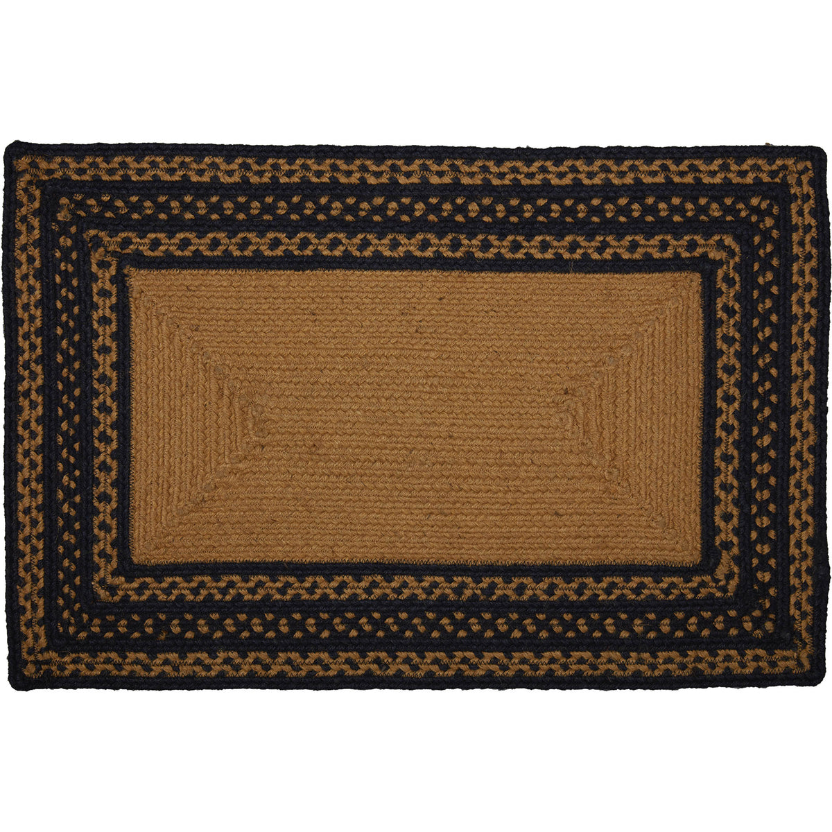 Mayflower Market Farmhouse Jute Rug Rect Stencil Stars Welcome w/ Pad 20x30 By VHC Brands