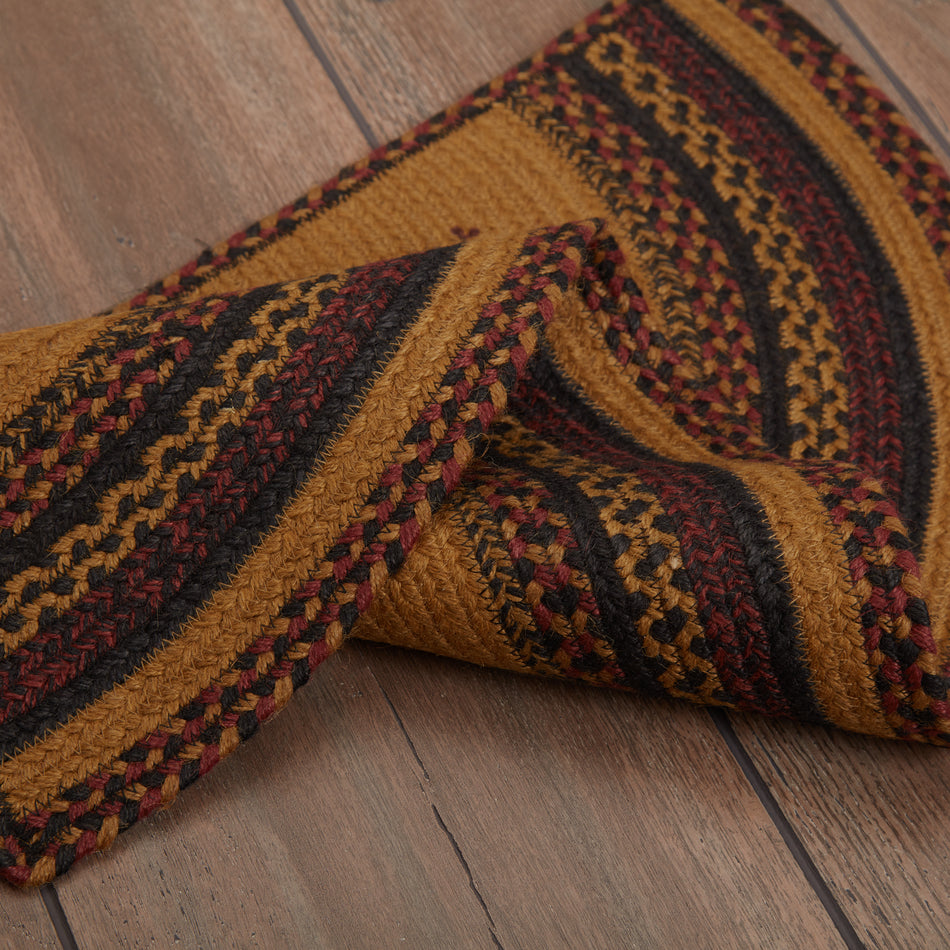 Mayflower Market Heritage Farms Star and Pip Jute Rug Half Circle w/ Pad 16.5x33 By VHC Brands