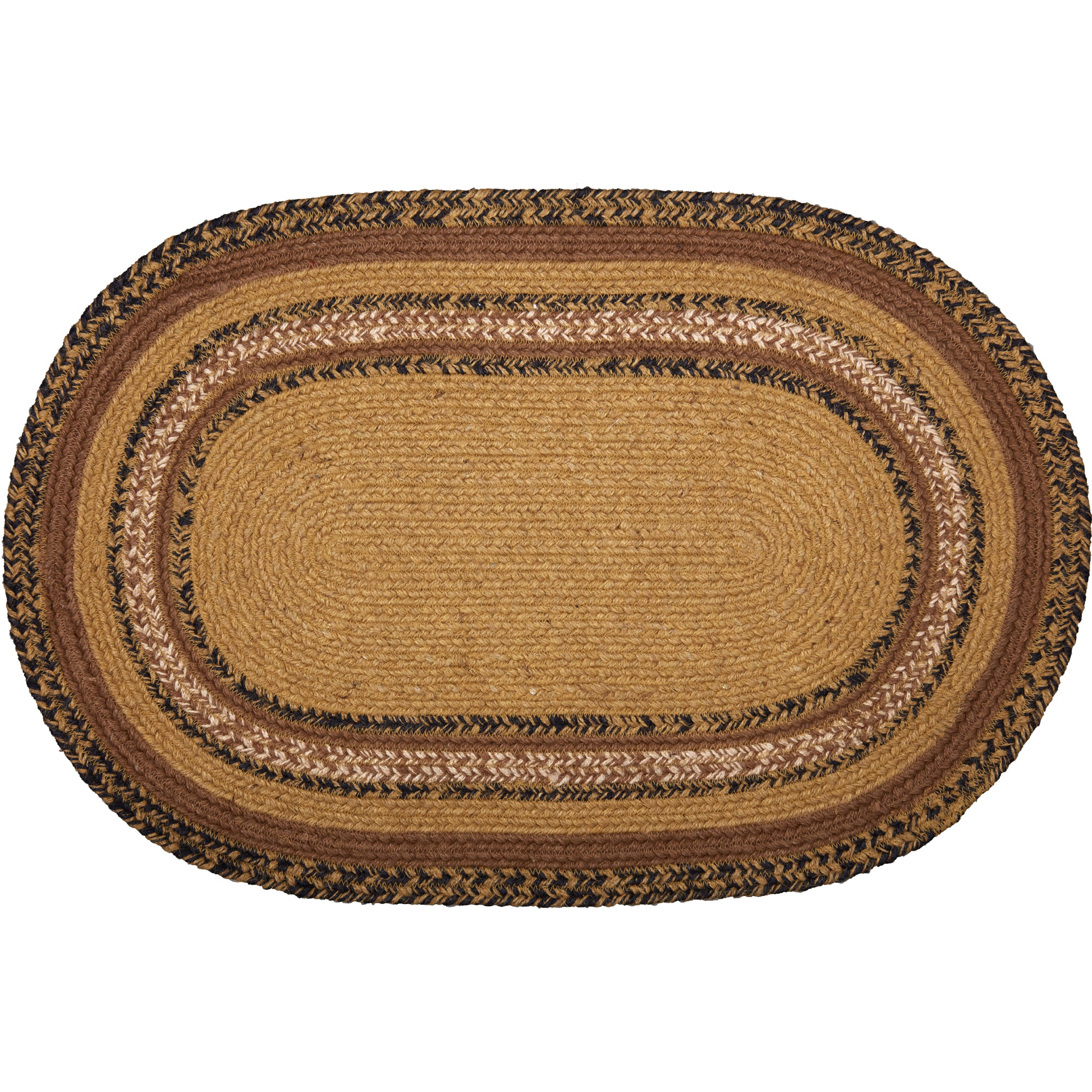 Mayflower Market Kettle Grove Jute Rug Oval Stencil Welcome w/ Pad 20x30 By VHC Brands