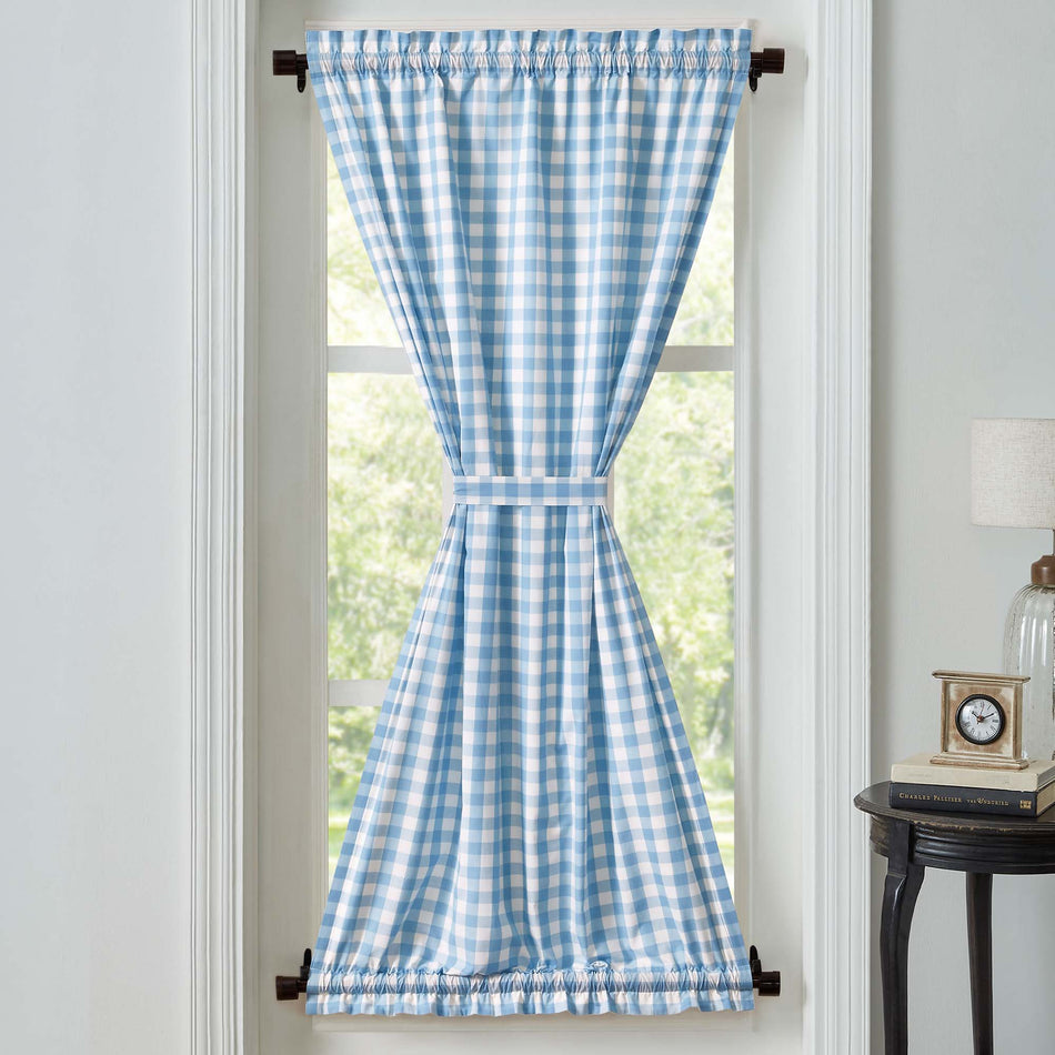 April & Olive Annie Buffalo Blue Check Door Panel 72x40 By VHC Brands