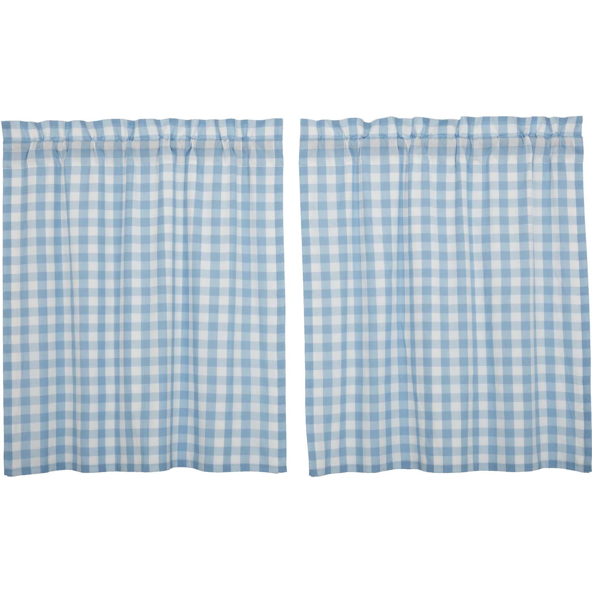 April & Olive Annie Buffalo Blue Check Tier Set of 2 L36xW36 By VHC Brands