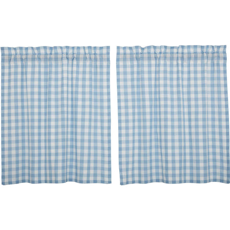 April & Olive Annie Buffalo Blue Check Tier Set of 2 L36xW36 By VHC Brands