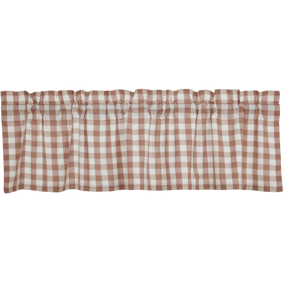 April & Olive Annie Buffalo Portabella Check Valance 16x60 By VHC Brands