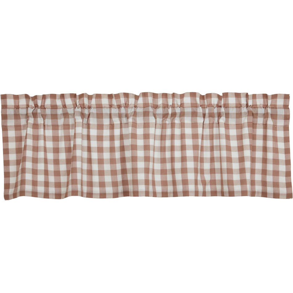 April & Olive Annie Buffalo Portabella Check Valance 16x60 By VHC Brands