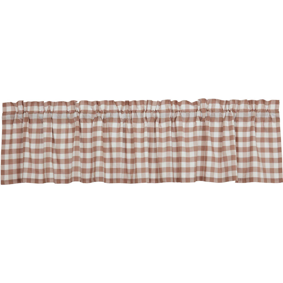 April & Olive Annie Buffalo Portabella Check Valance 16x90 By VHC Brands