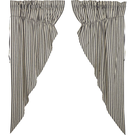 April & Olive Ashmont Ticking Stripe Prairie Short Panel Set of 2 63x36x18 By VHC Brands