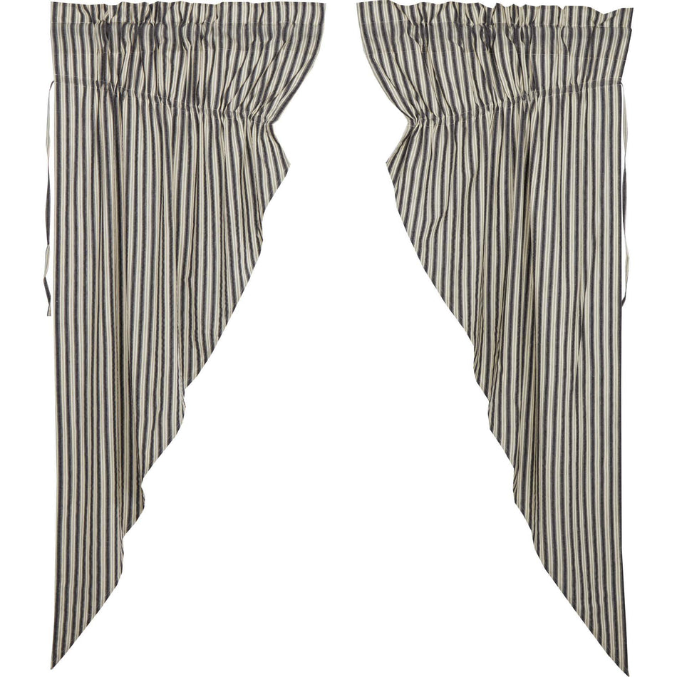 April & Olive Ashmont Ticking Stripe Prairie Short Panel Set of 2 63x36x18 By VHC Brands