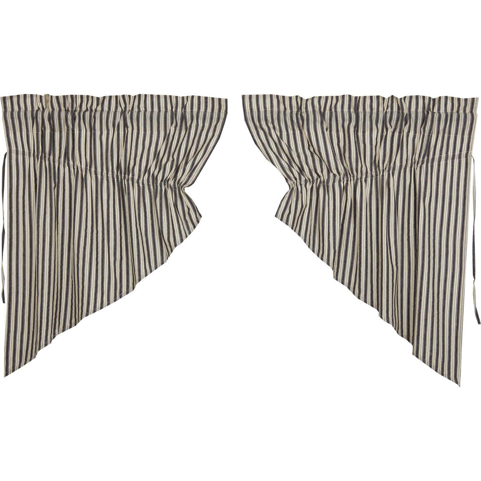 April & Olive Ashmont Ticking Stripe Prairie Swag Set of 2 36x36x18 By VHC Brands