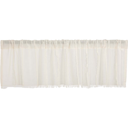 April & Olive Tobacco Cloth Antique White Patchwork Valance 16x60 By VHC Brands
