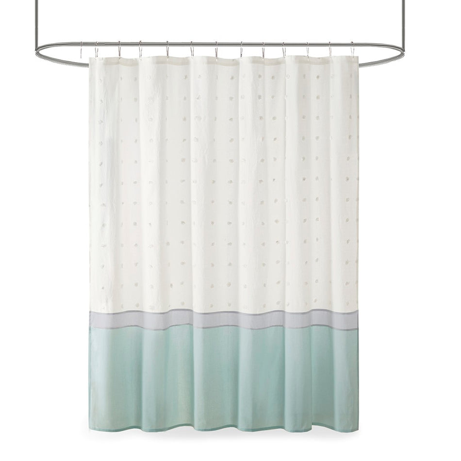 Myla Cotton Jacquard Shower Curtain - Seafoam - 72x72"