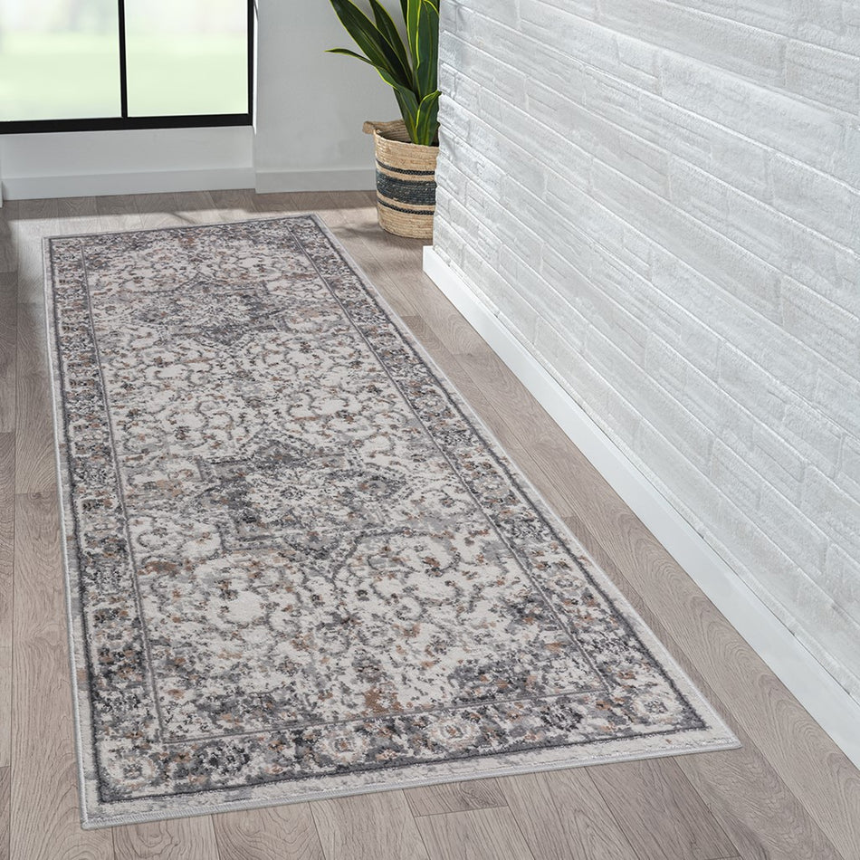 Madison Park Frances Medallion Woven Area Rug - Grey - 5x7'