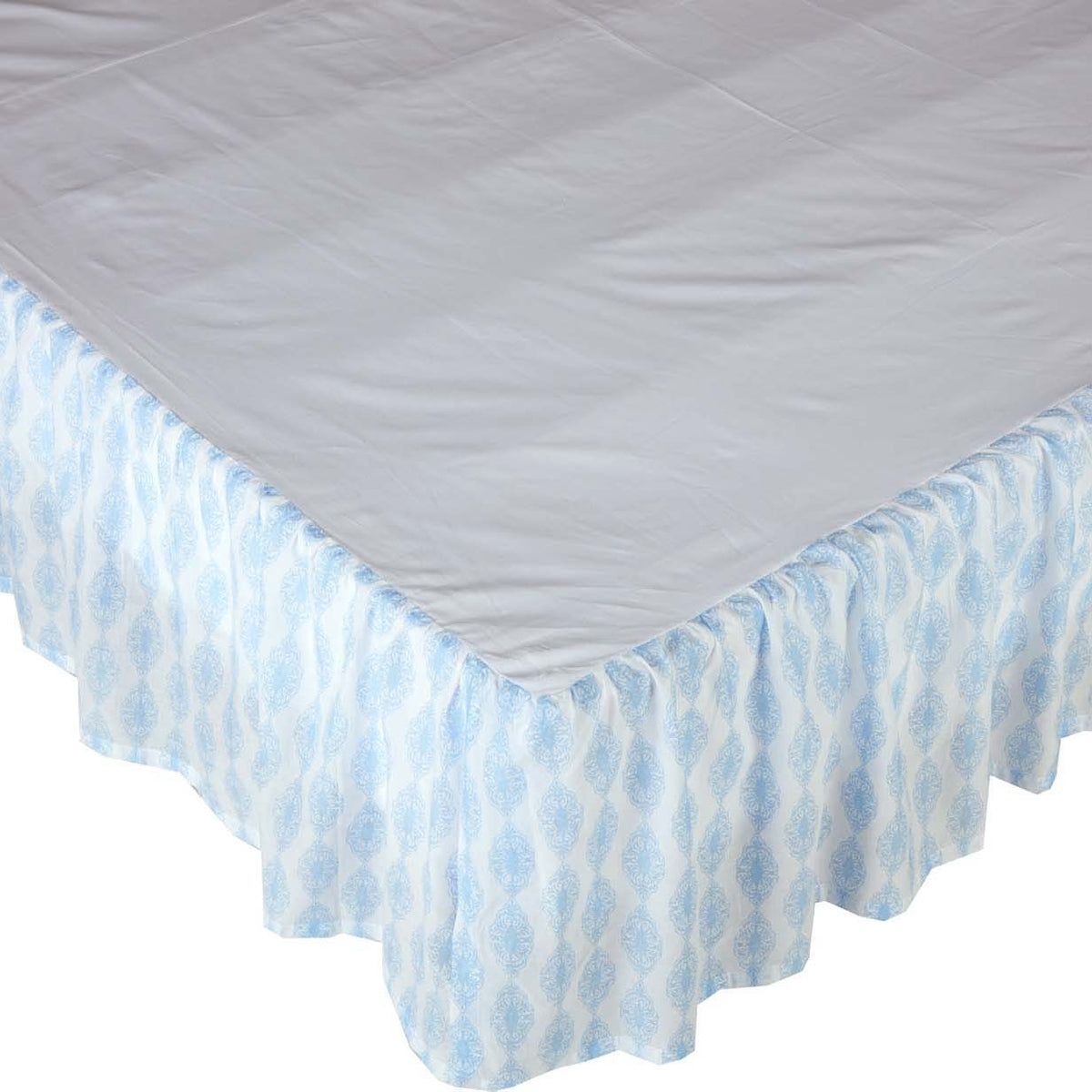 April & Olive Avani Blue King Bed Skirt 78x80x16 By VHC Brands