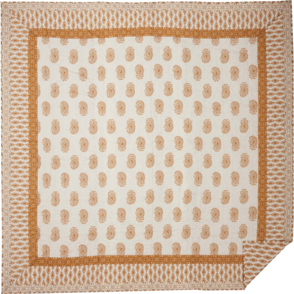 April & Olive Avani Gold Queen Quilt 90Wx90L By VHC Brands