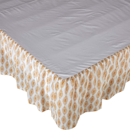 April & Olive Avani Gold King Bed Skirt 78x80x16 By VHC Brands