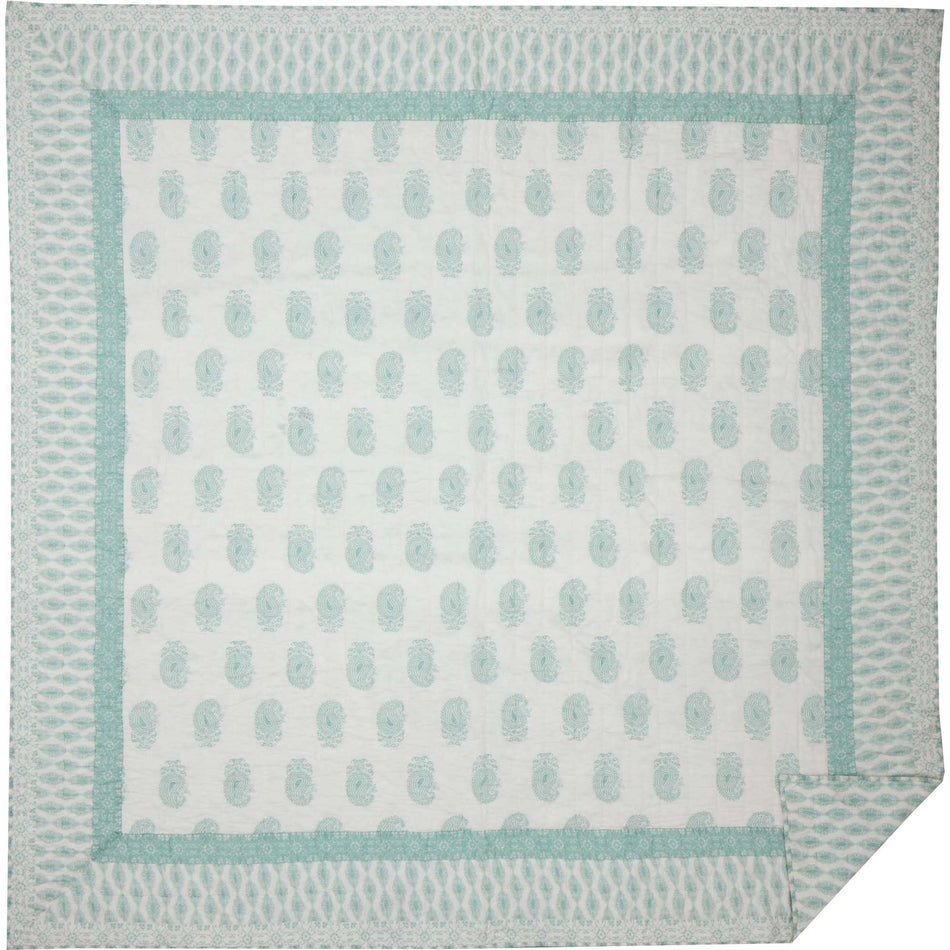 April & Olive Avani Sea Glass Queen Quilt 90Wx90L By VHC Brands