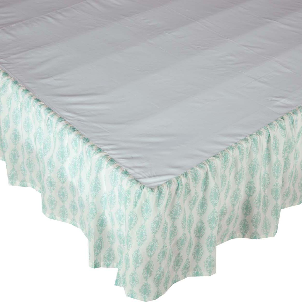 April & Olive Avani Sea Glass King Bed Skirt 78x80x16 By VHC Brands